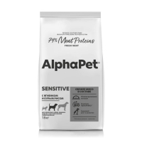 AlphaPet Superpremium корм для взрослых собак средних пород с чувствительным пищеварением с ягненком и бурым рисом 18 кг