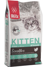 Blitz Sensitive Kitten сухой корм с индейкой для котят, беременных и кормящих кошек
