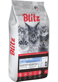 Blitz Sensitive сухой корм с индейкой для стерилизованных кошек