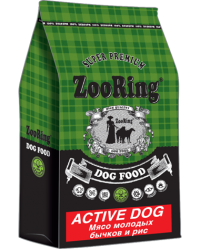 ZooRing ACTIVE DOG (мясо молодых бычков/рис)
