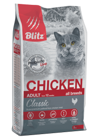 Blitz Classic сухой корм для взрослых кошек «Курица»