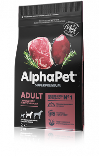 AlphaPet Superpremium говядина с потрошками  для собак средних пород